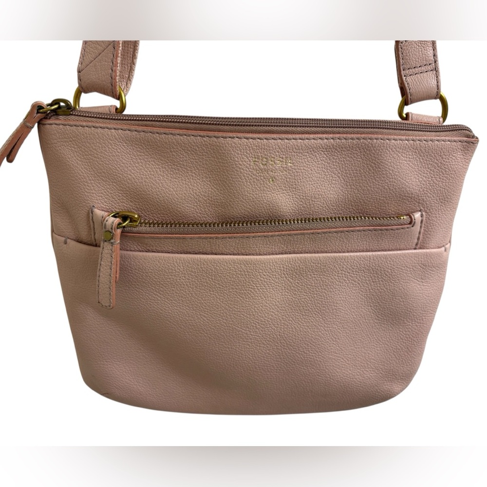 Fossil Blush Pink Leather Crossbody Bag